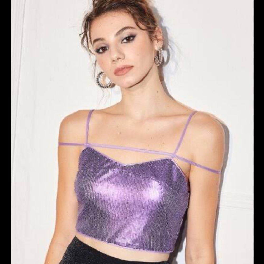 SHEIN Purple Halter Top Size L